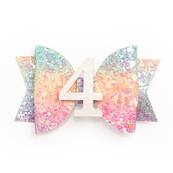 Pastel Rainbow Bow #4 Clip