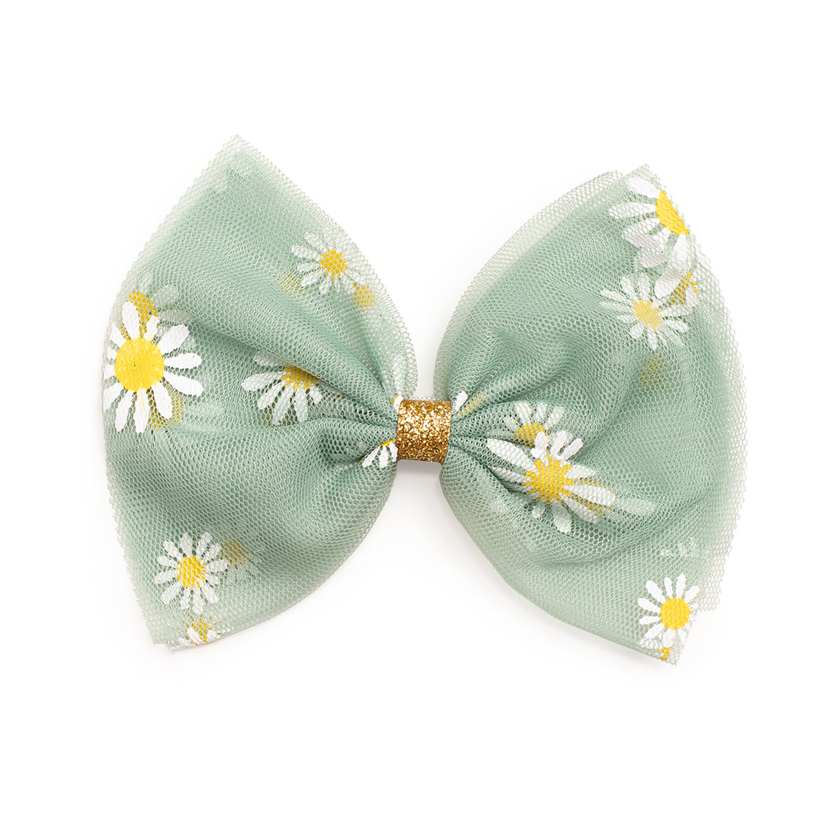 Sage Daisy Bow Clip