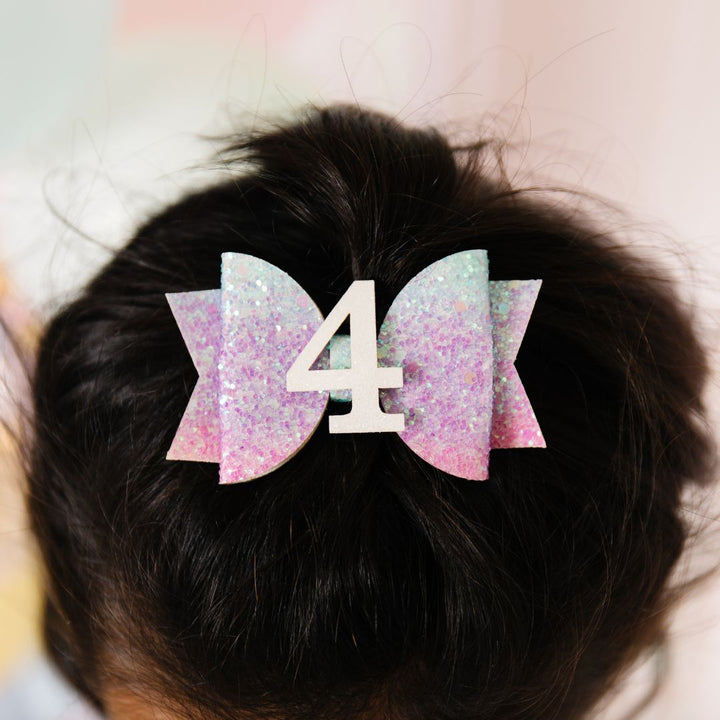 Pastel Rainbow Bow #4 Clip