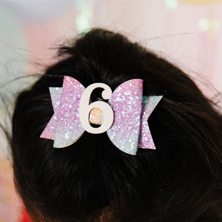 Pastel Rainbow Bow #6 Clip
