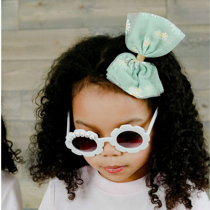 Sage Daisy Bow Clip