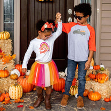 Load image into Gallery viewer, Retro Pumpkin Truck 3/4 Shirt - Heather/Orange