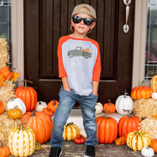 Load image into Gallery viewer, Retro Pumpkin Truck 3/4 Shirt - Heather/Orange