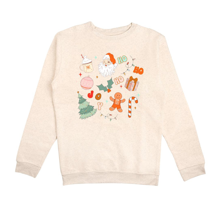 Christmas Doodle Adult Sweatshirt - Natural