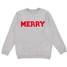 Load image into Gallery viewer, Merry Patch Christmas Adult Sweatshirt - Gray
