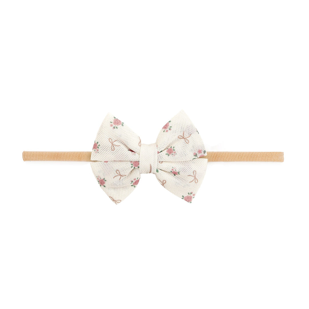 Coquette Rose Tulle Bow Baby Headband