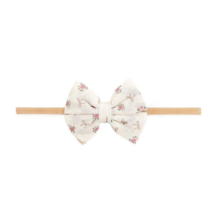 Coquette Rose Tulle Bow Baby Headband