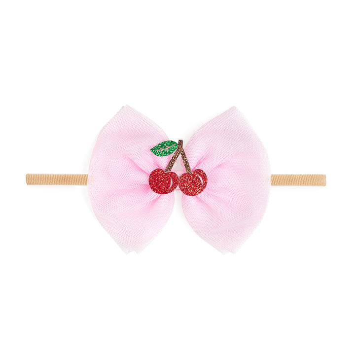Cherry Tulle Bow Baby Headband