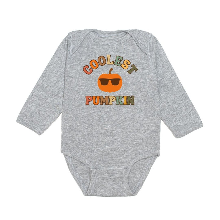 Coolest Pumpkin Long Sleeve Bodysuit - Gray