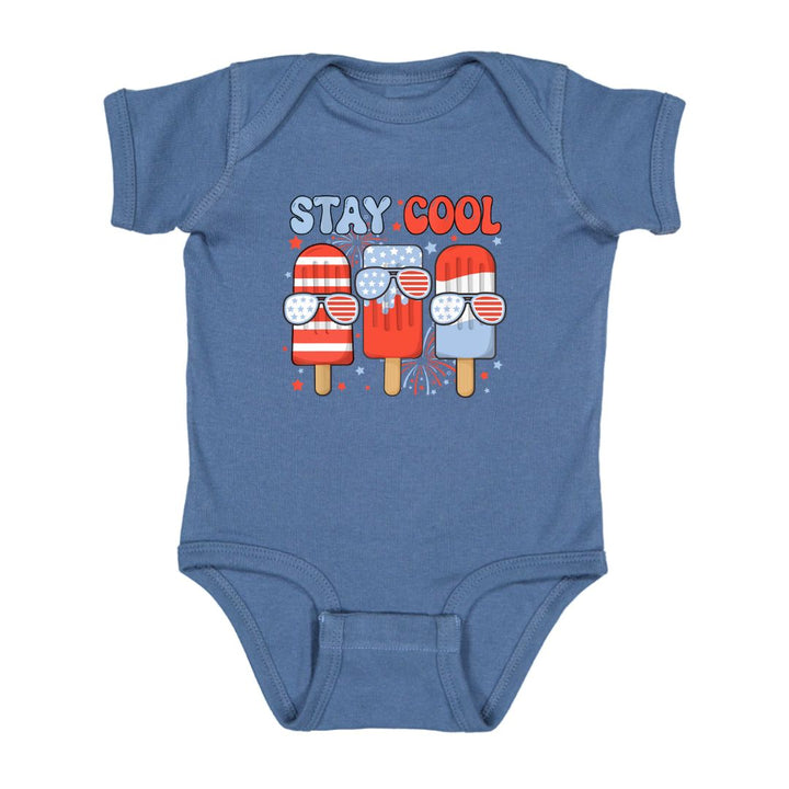 Stay Cool Short Sleeve Bodysuit - Indigo