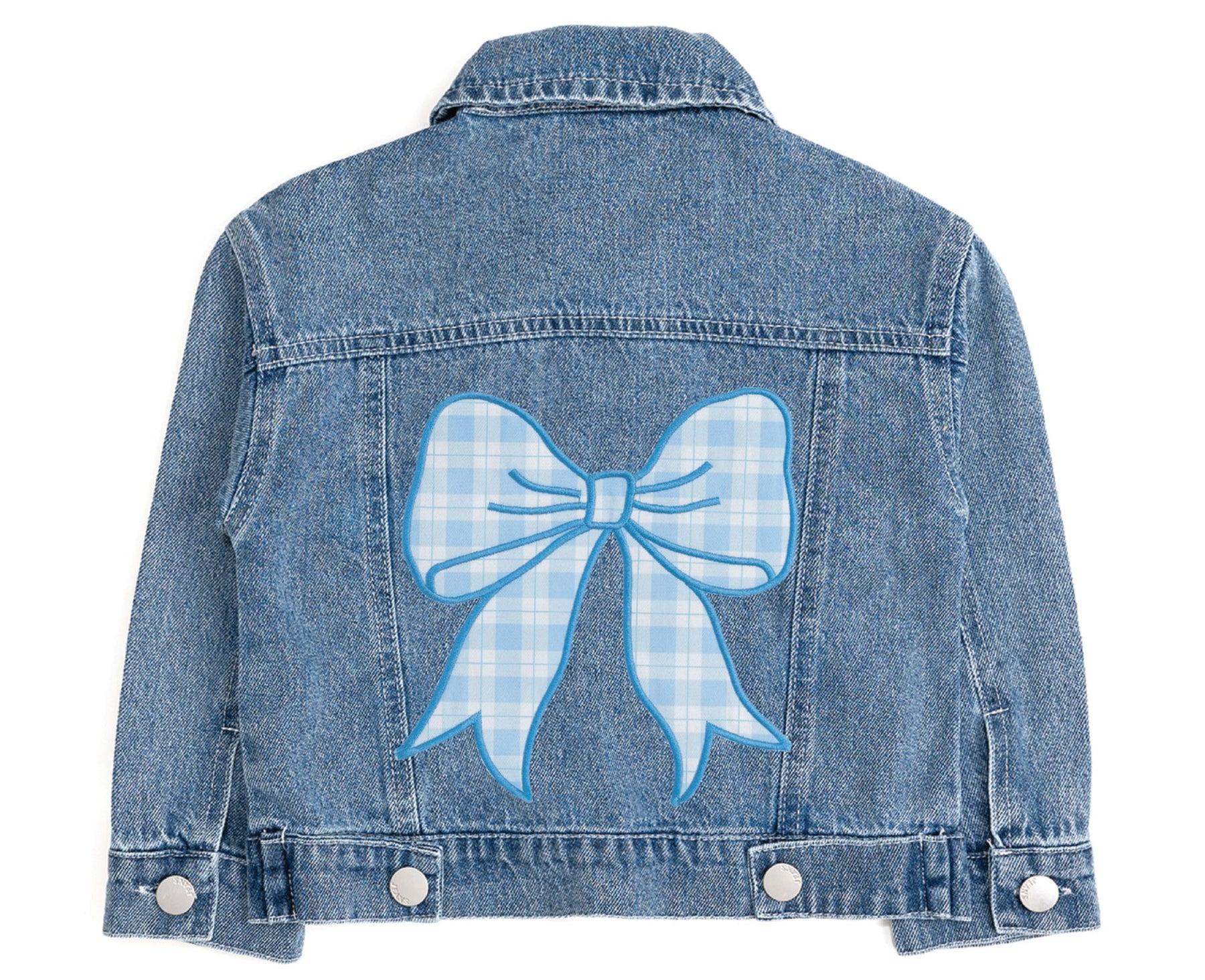 Blue Plaid Bow Patch Denim Jacket – Sweet Wink
