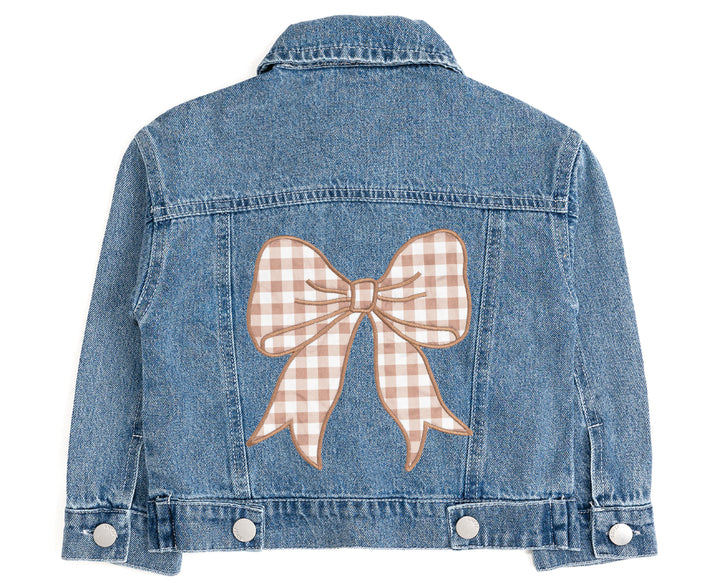 Gingham Bow Patch Denim Jacket