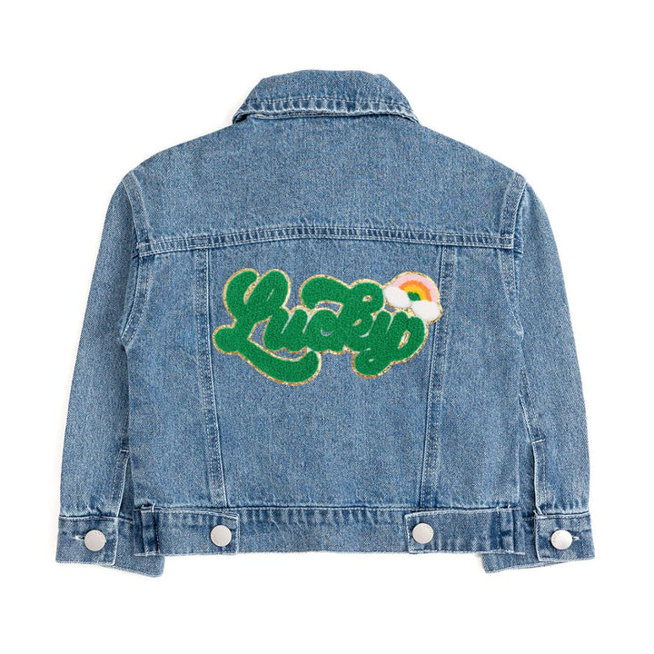 Lucky Rainbow Patch St. Patrick's Day Denim Jacket