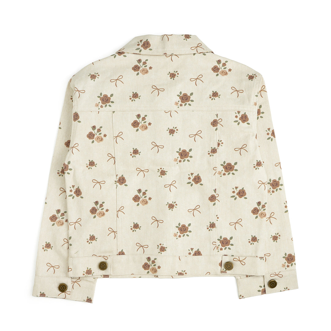 Mocha Floral Denim Jacket