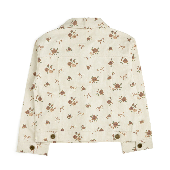 Mocha Floral Denim Jacket