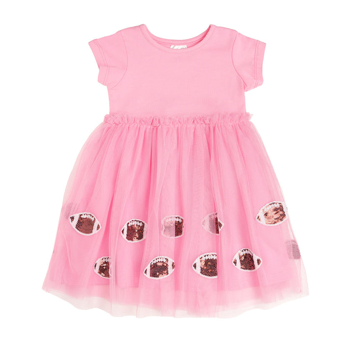 Football Sequin Short Sleeve Tutu Dress