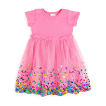 Load image into Gallery viewer, Raspberry Confetti Short Sleeve Tutu Dress