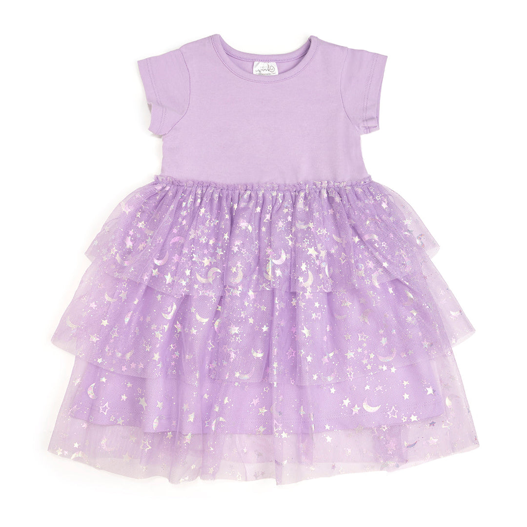Sweet Wink Toddler Girls Lilac Star and Moon Halloween Short Sleeve Tutu Dress - Lilac Sweet Wink Toddler Girls Lilac Star and Moon Halloween Short Sleeve Tutu Dress - Lilac