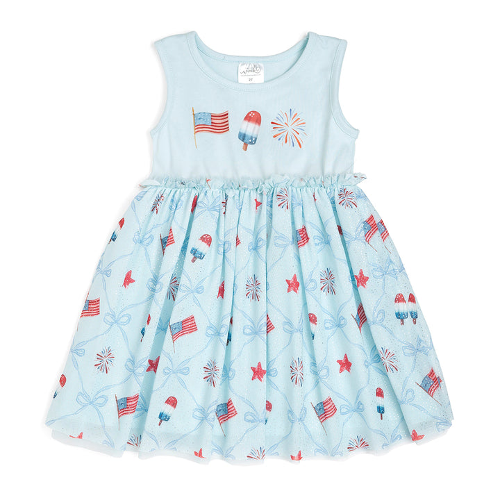 Patriotic Trellis Tank Tutu Dress