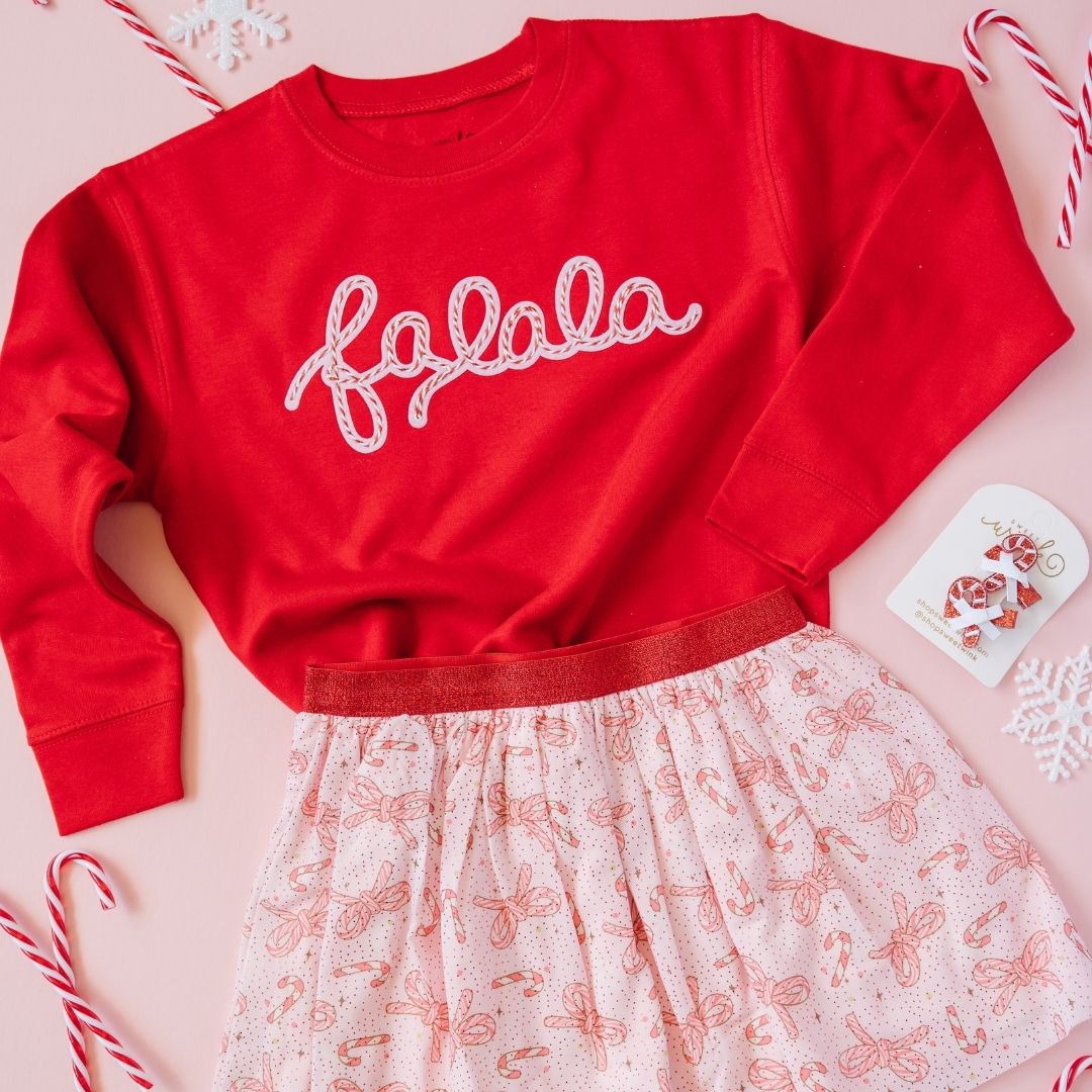 Falala Patch Christmas Sweatshirt - Red