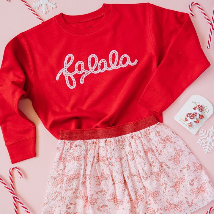 Falala Patch Christmas Sweatshirt - Red