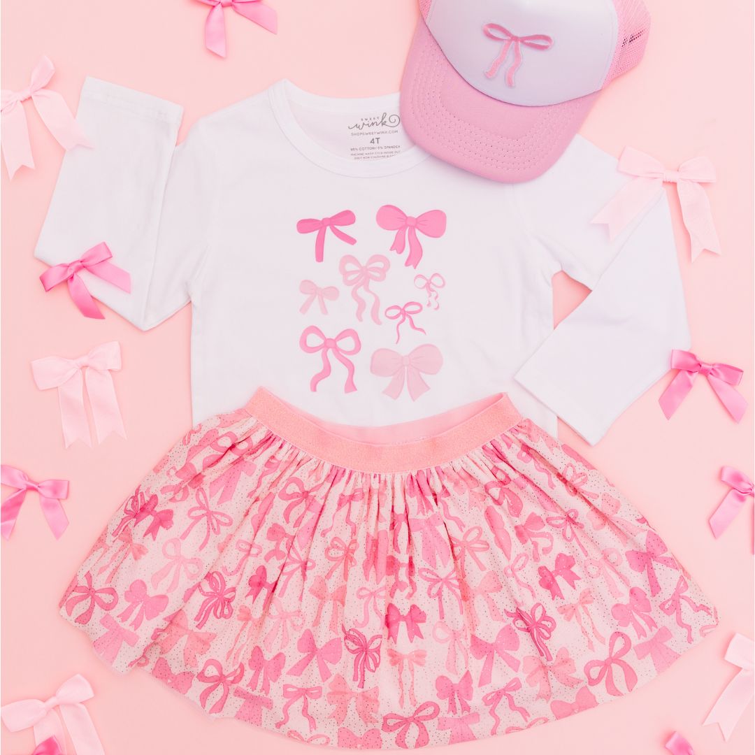 Coquette Bow Patch Trucker Hat - Pink/White