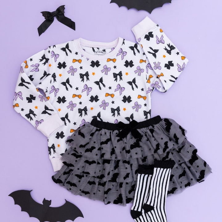 Spooky Bows Halloween Sweatshirt - Lavender