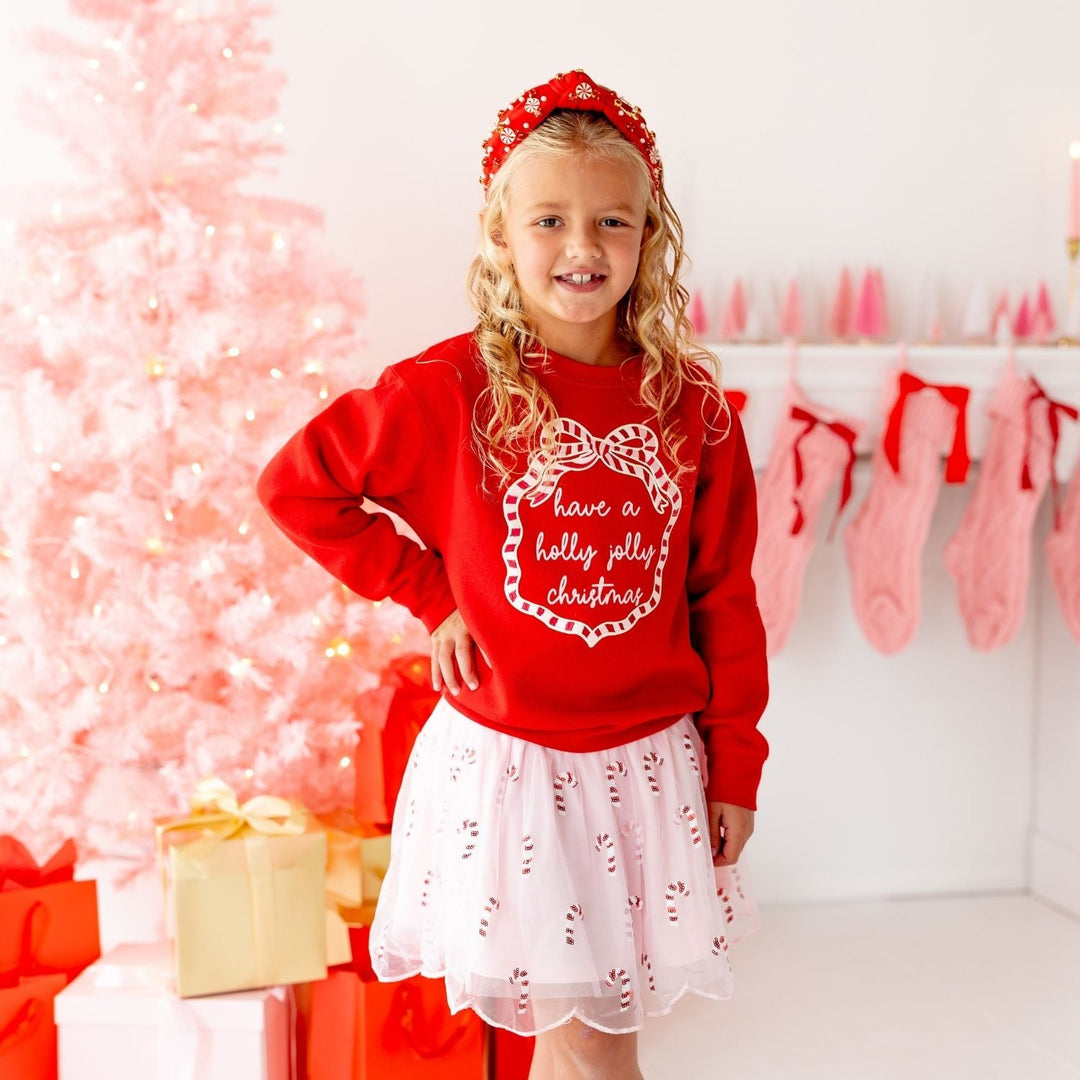 Candy Cane Scalloped Tutu Skirt