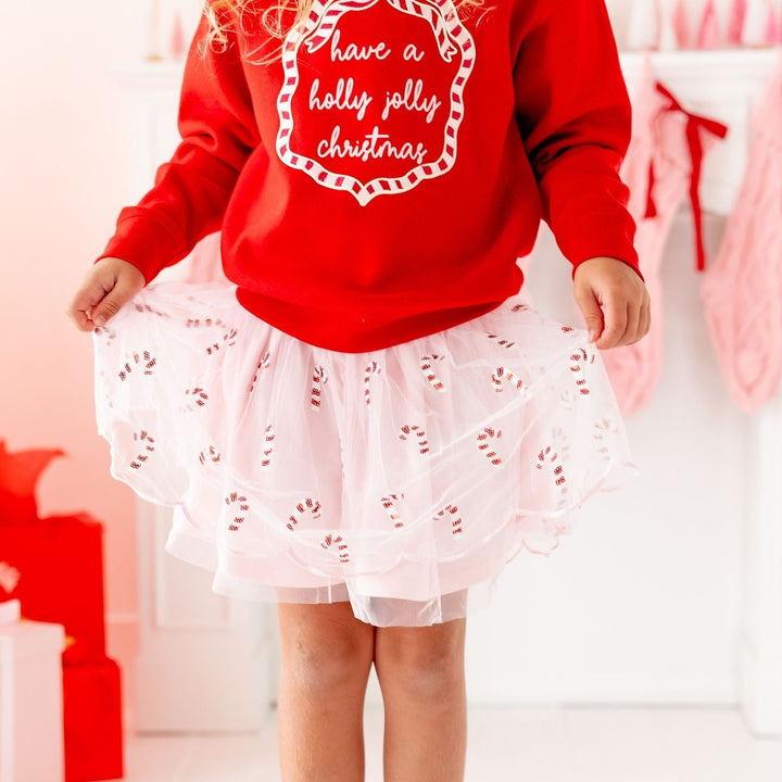 Holly Jolly Christmas Sequin Bow Patch Sweatshirt