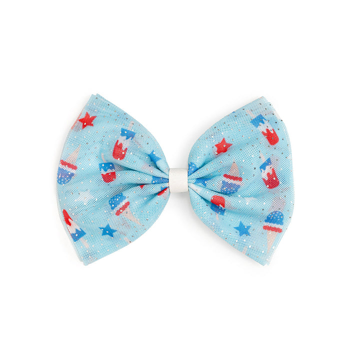 Bomb Pop Tulle Bow Clip