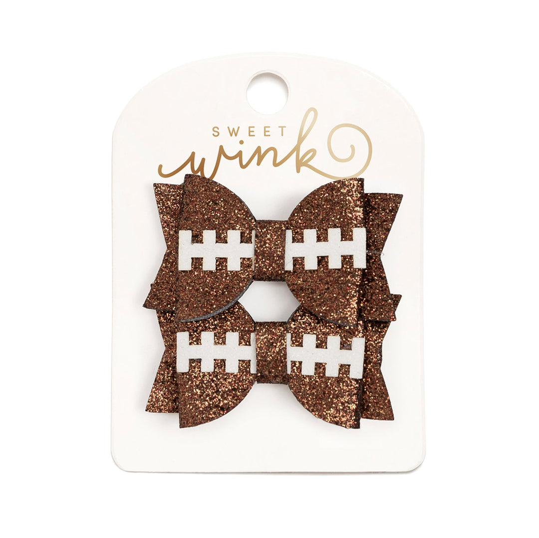 Game Day Glitter Bow Clip Set