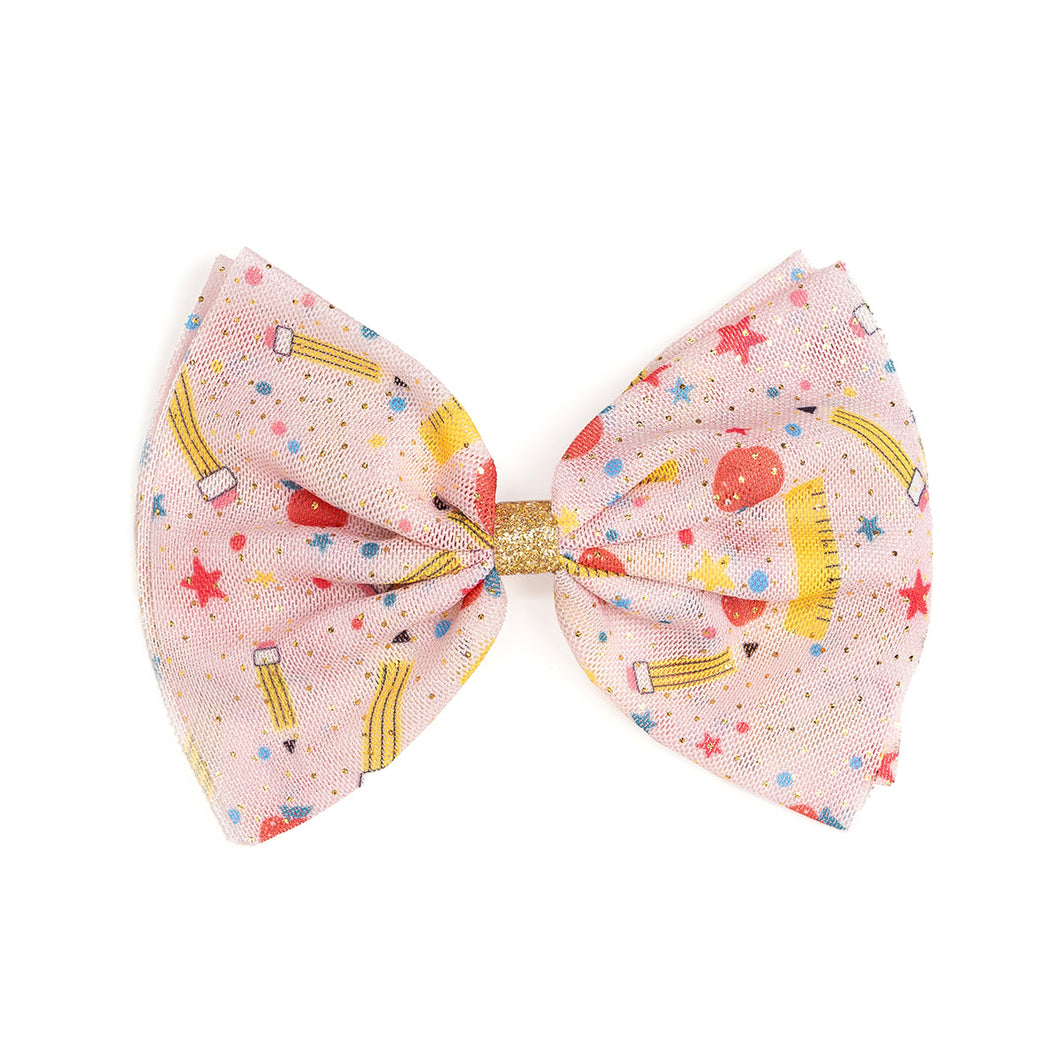 School Days Tulle Bow Clip