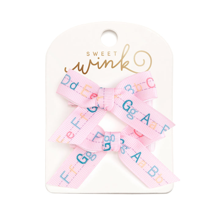 Alphabet Bows Clip Set