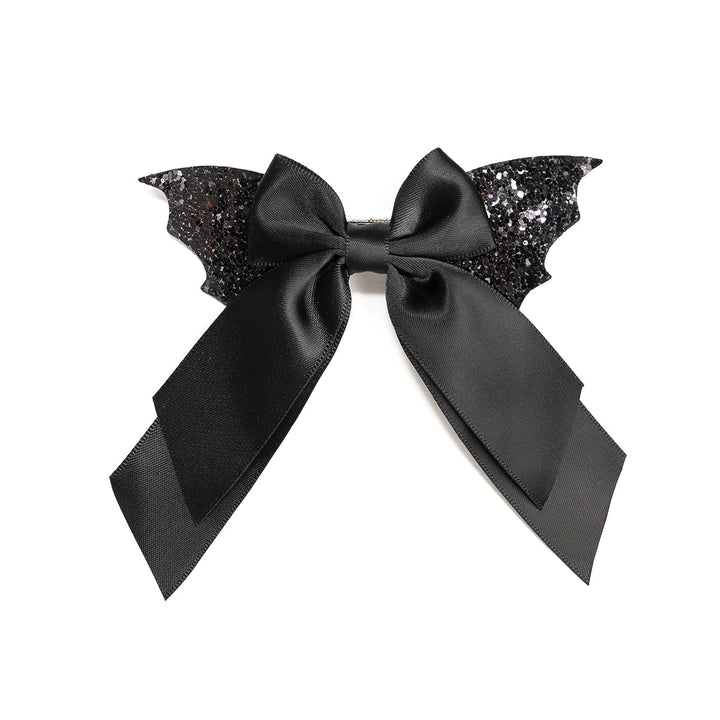 Glitter Bat Halloween Coquette Bow Clip