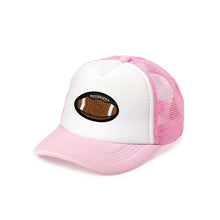 Load image into Gallery viewer, Football Patch Trucker Hat - Pink/White