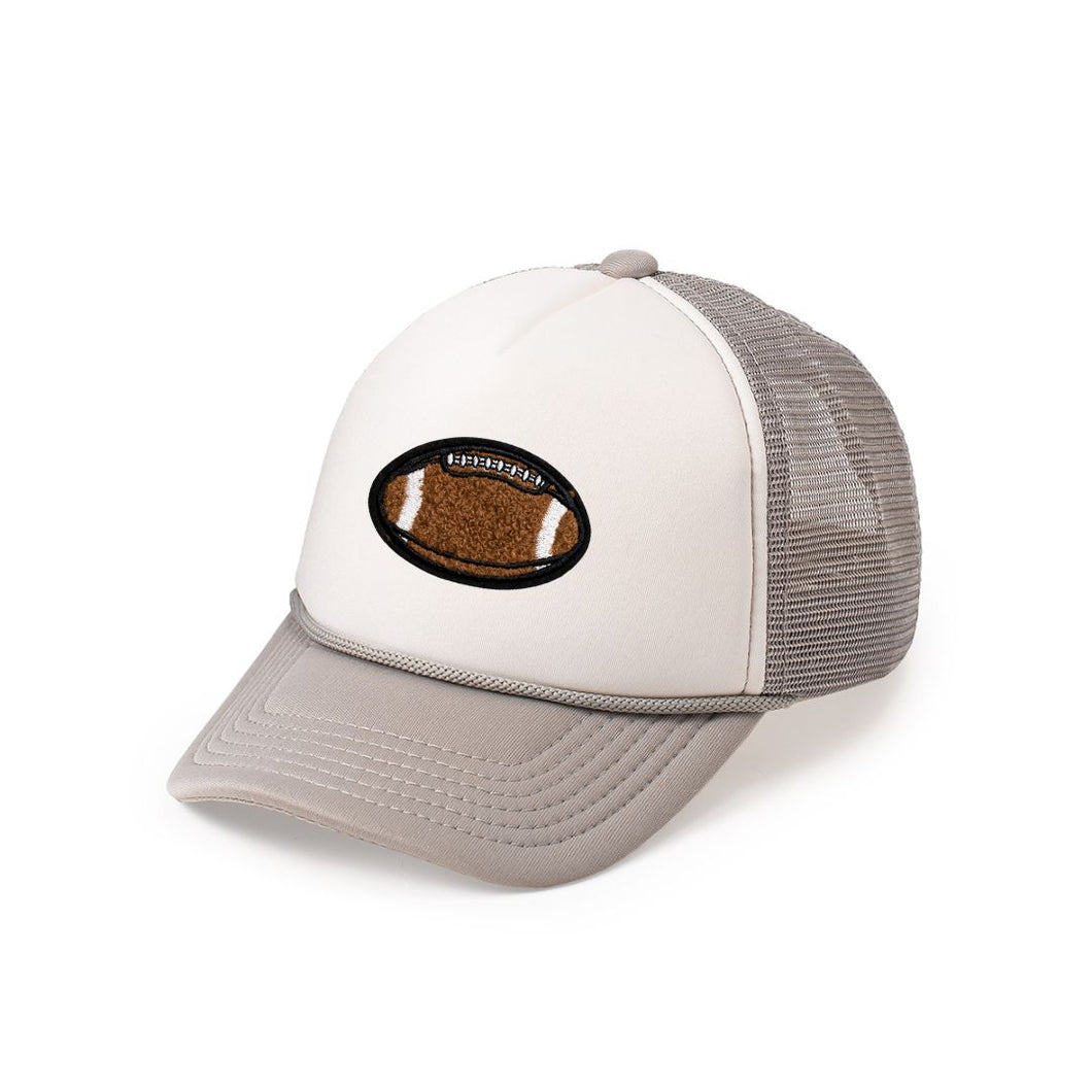 Football Patch Trucker Hat - Gray/White
