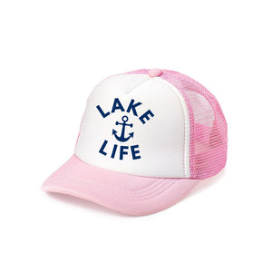 Lake Life Trucker Hat - Pink/White
