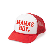 Load image into Gallery viewer, Mama&#39;s Boy Valentine&#39;s Day Trucker Hat - Red/White