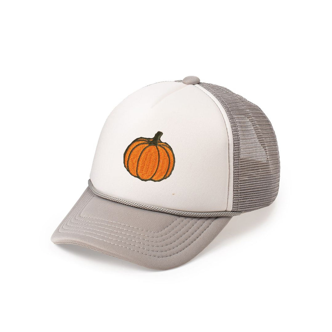 Pumpkin Patch Trucker Hat - Gray/White