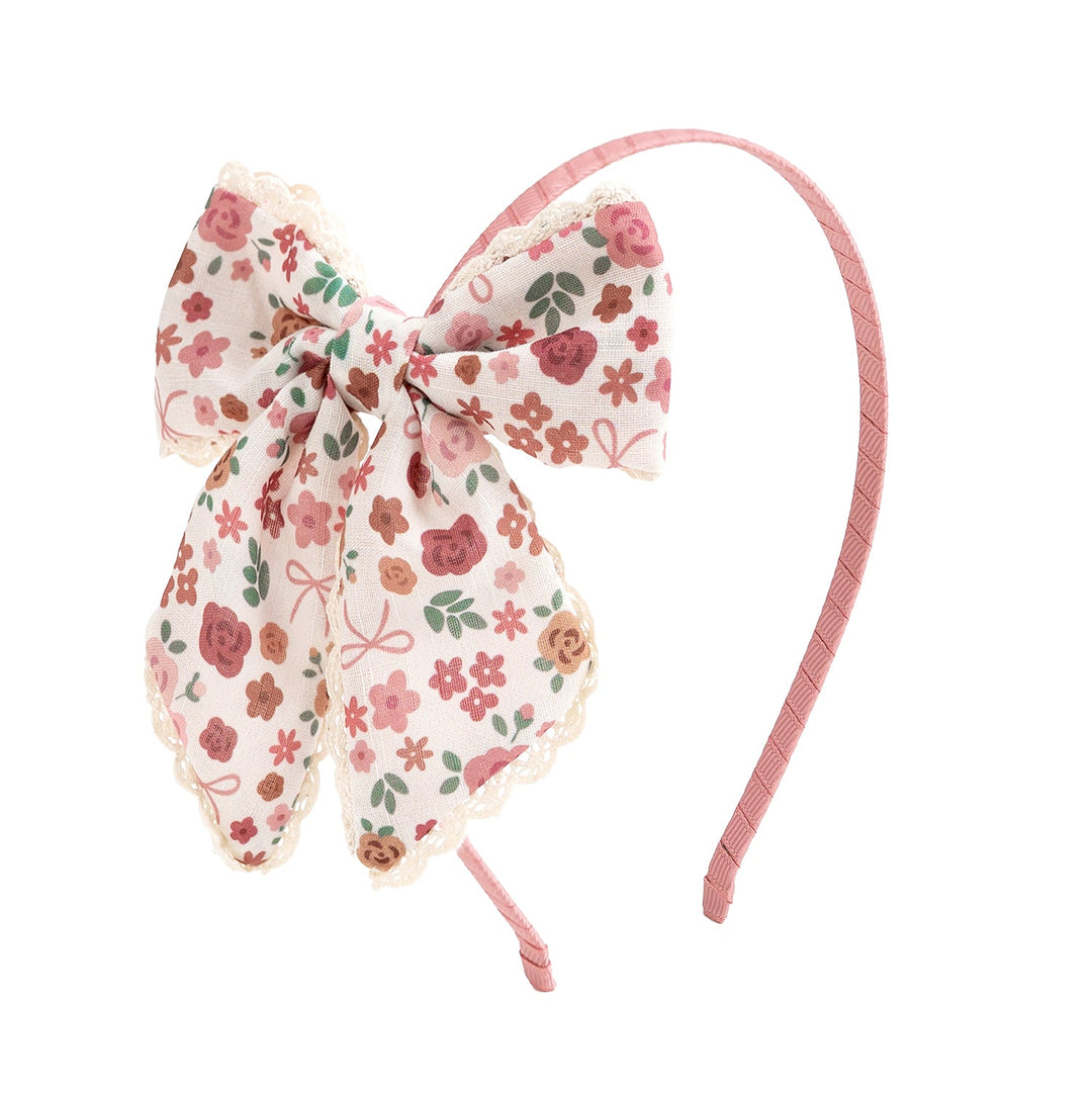 Berry Floral Bow Headband