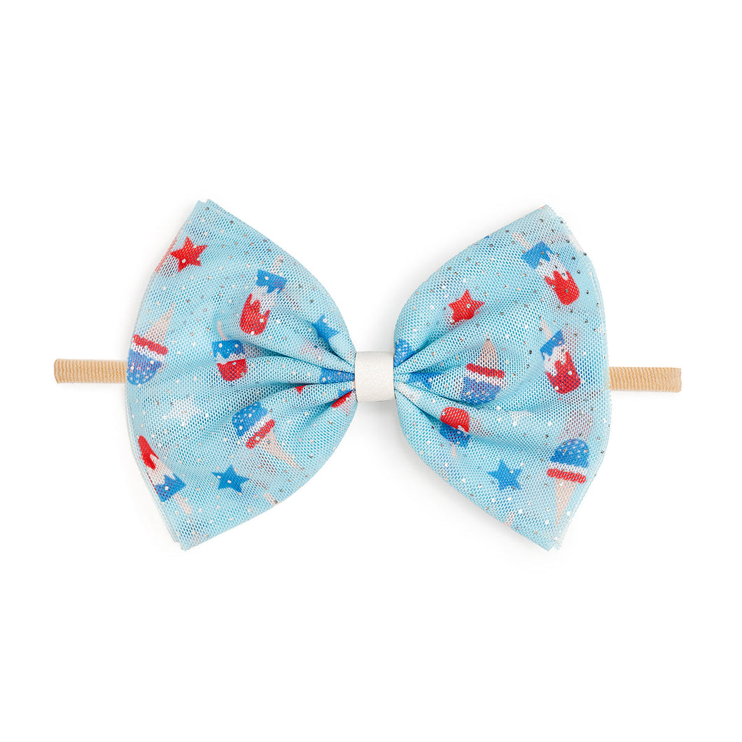 Bomb Pop Tulle Bow Baby Headband