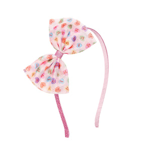 Candy Hearts Valentine's Day Tulle Bow Headband