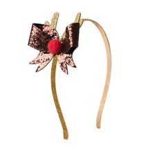 Load image into Gallery viewer, Glitter Reindeer Christmas Headband