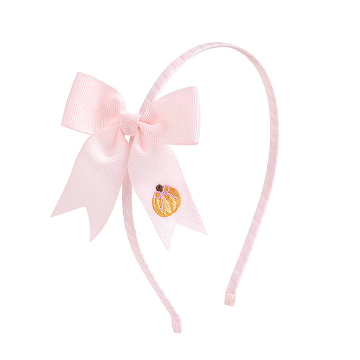 Pumpkin Embroidered Bow Headband