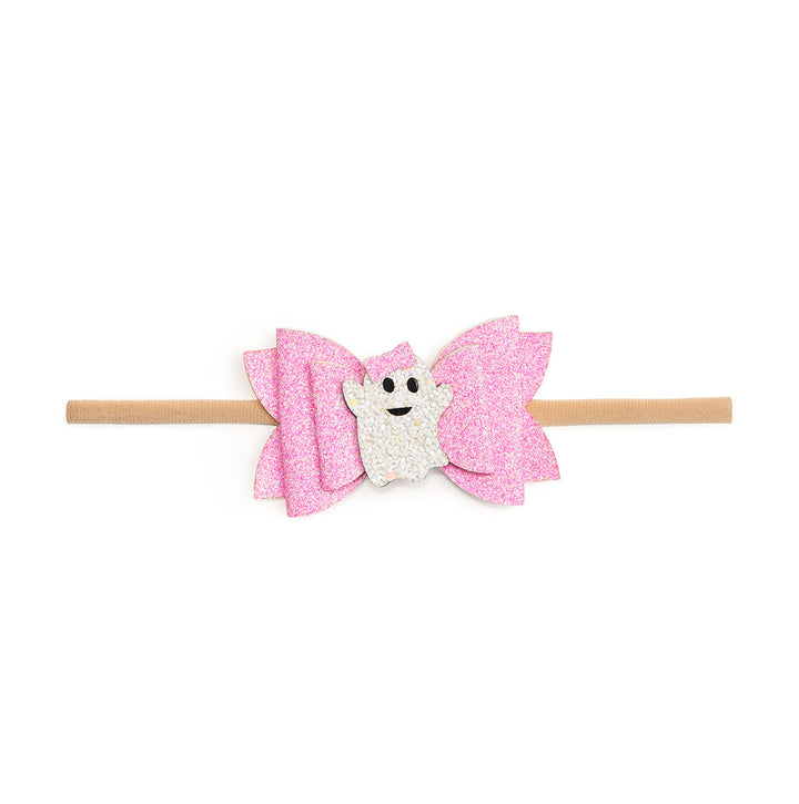 Girly Ghost Halloween Bow Baby Headband