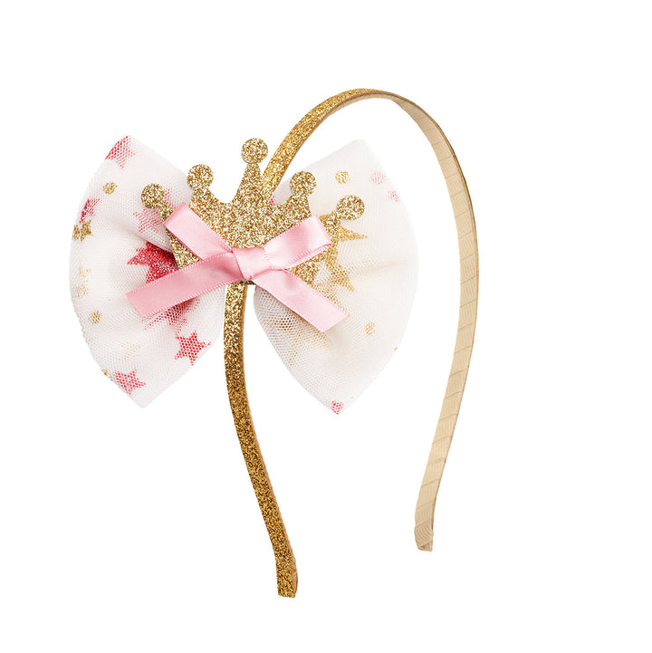 Princess Crown Tulle Bow Headband