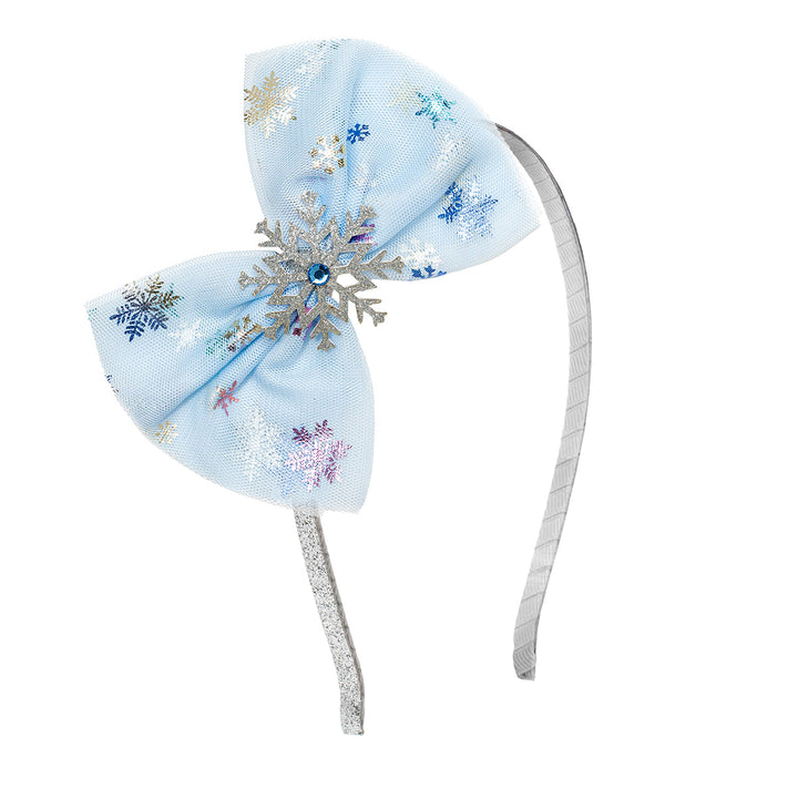 Snow Princess Iridescent Tulle Bow Headband
