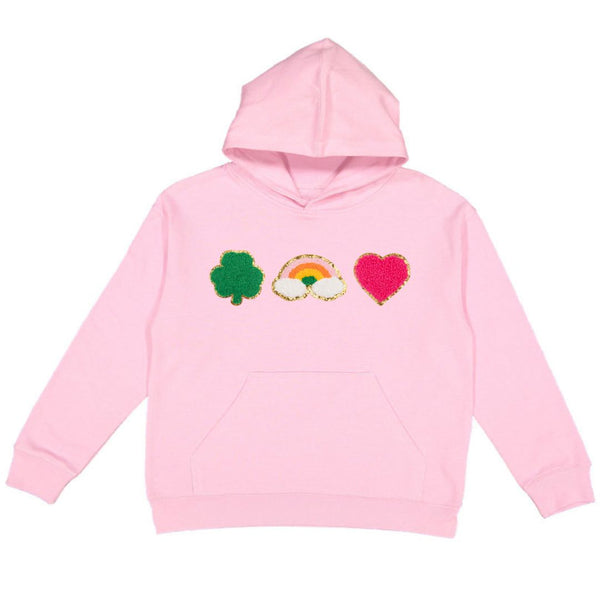 Lucky Treats Patch St. Patrick's Day Youth Hoodie - Pink