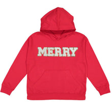 Load image into Gallery viewer, Merry Patch Christmas Youth Hoodie - Red