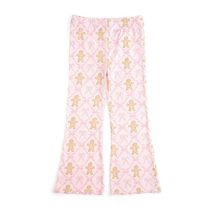 Gingerbread Bow Trellis Christmas Flare Legging